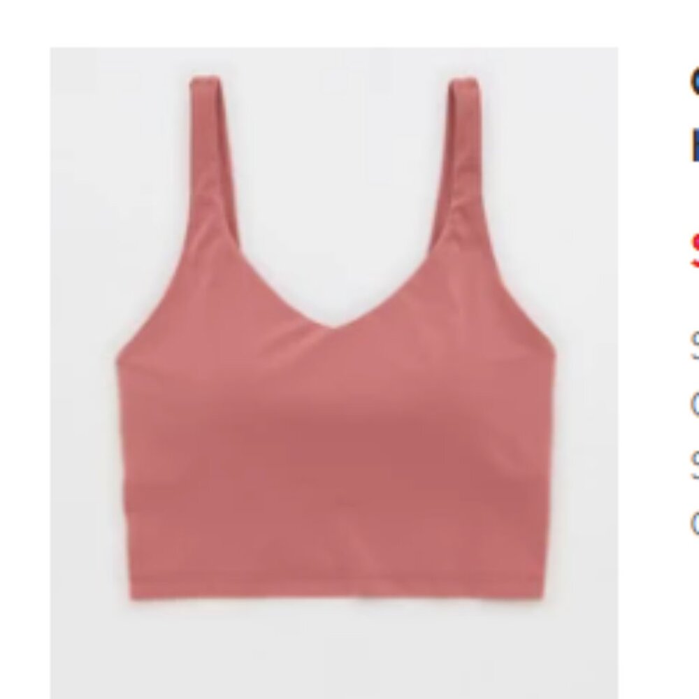 OFFLINE By Aerie Real Me Low Key Longline Sports Bra Lets Mauve XXS